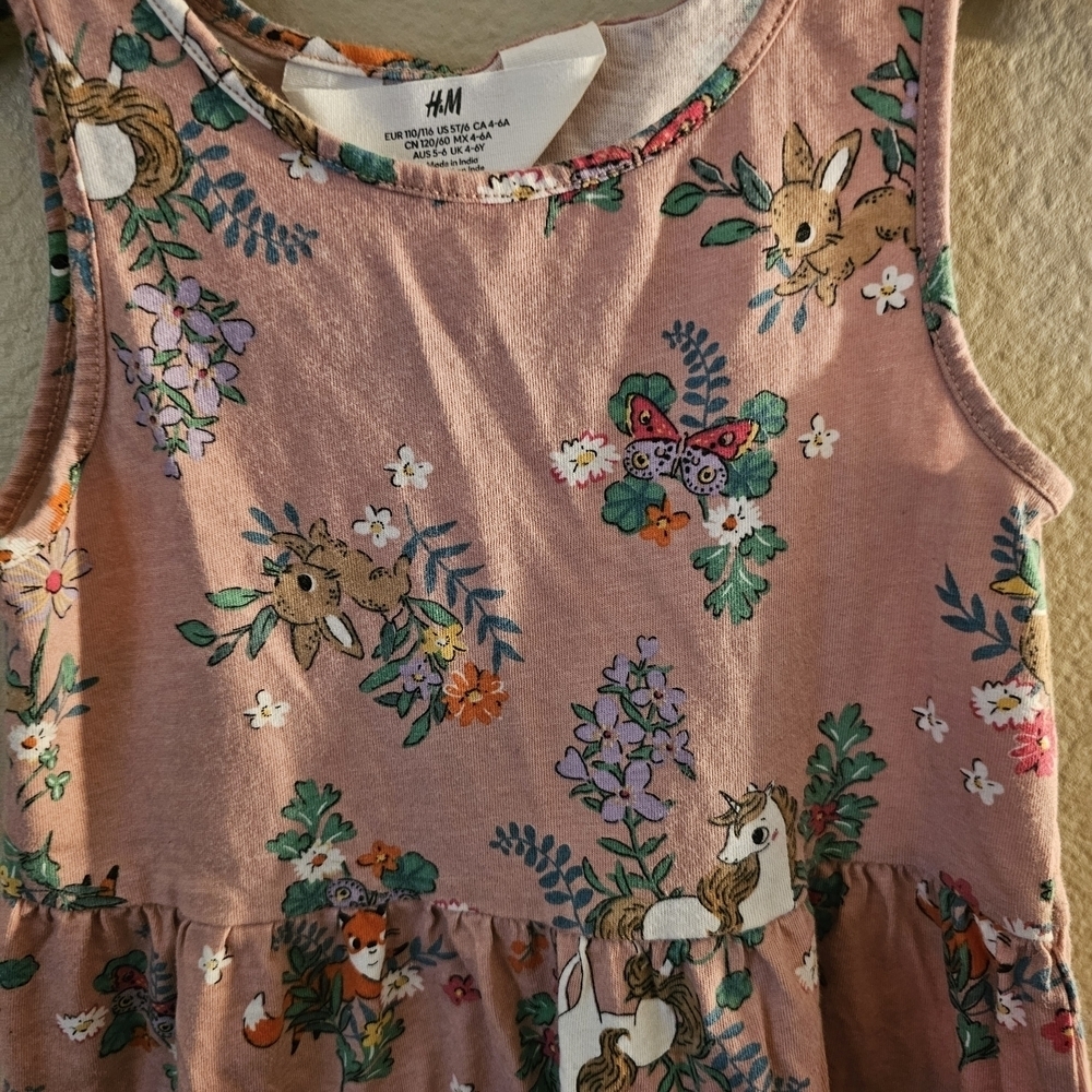 H&M Kids Dress in Blush with Whimsical Print - Picture 2 of 6
